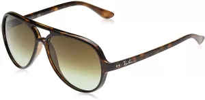 image of Ray-Ban 0RB4125 Aviator Sunglasses, Tort/Brown, Men