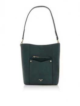 Dune London Dorgie Pocket Front Bucket Bag - Green, Women