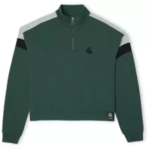 Image of Slytherin House Womens Funnel Neck Cropped Sweater - Green - M