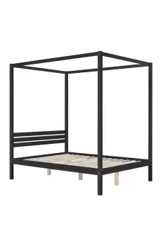 Image of Mercia Four Poster Bed - Size: Double - Black