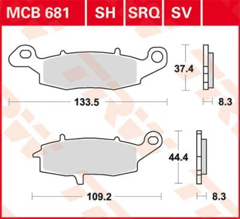 Image of TRW MCB681SH Brake pad set Brake Pad Set,disc brake (402)