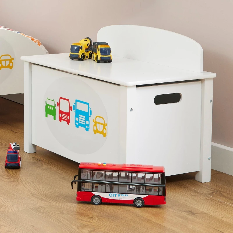 Image of Liberty House Toys Transport Wooden Toy Box in White White Unisex
