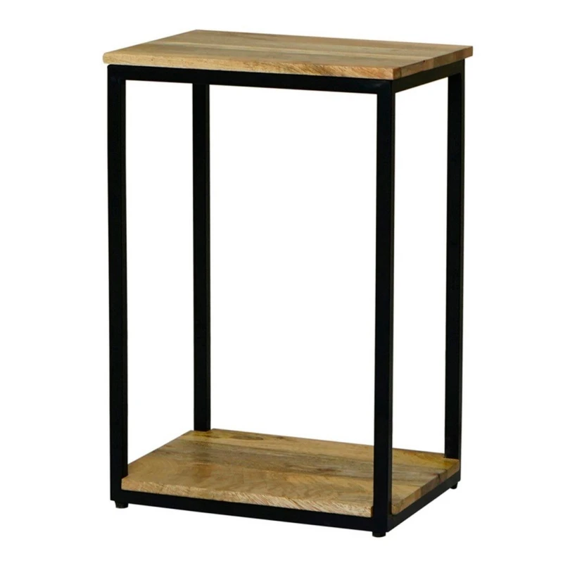 Image of Jaipur Furniture Ltd Ravi 4 Side Mini Side Table - Mango Wood/Iron - L31 x W41 x H61cm - Mango Light Finish in Brown Brown Unisex