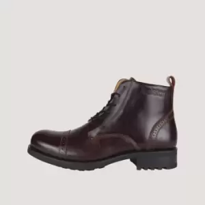 Image of Helstons Rogue Burgundy Leather Shoes 41