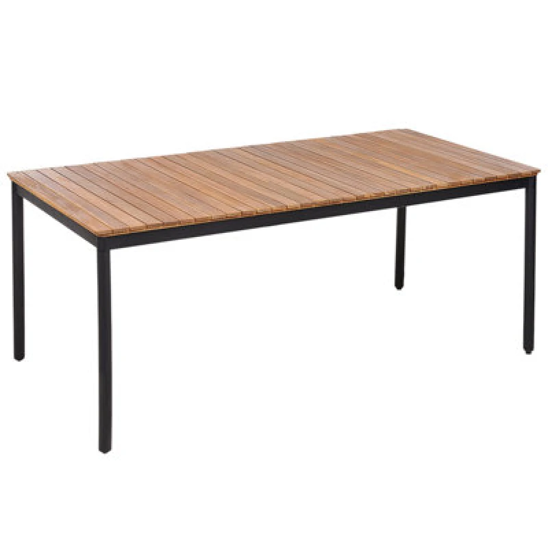 Image of Beliani Garden Dining Table Vallese 180 Cm 90 Cm Acacia Wood Brown
