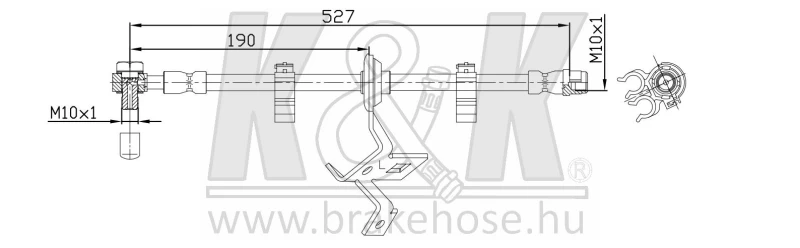 Image of K&K FT6208 Brake Hose Brake Hose (83)