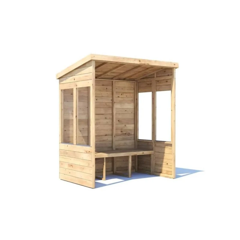 Image of Dunster House Garden Arbour With Glazed Panels, W1.8M X D1.2M / W6' X D4', Pressure Treated, Apocallipo