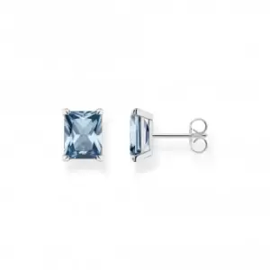 Image of Sterling Silver Blue Stone Earrings H2201-009-1
