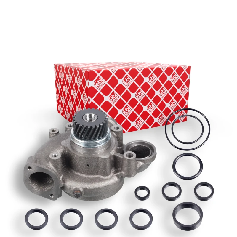 Image of FEBI BILSTEIN 30450 Water pump Number of Teeth: 23, Grey Cast Iron, with gear, with gaskets/seals Grey Cast Iron Water Pump (1260)