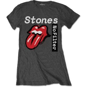 Image of The Rolling Stones - No Filter Text Womens Large T-Shirt - Grey