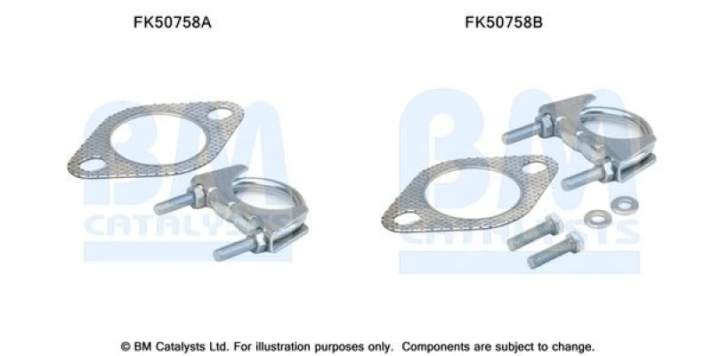 Image of BM CATALYSTS Mounting Kit, exhaust pipe BM CATALYSTS FK50758