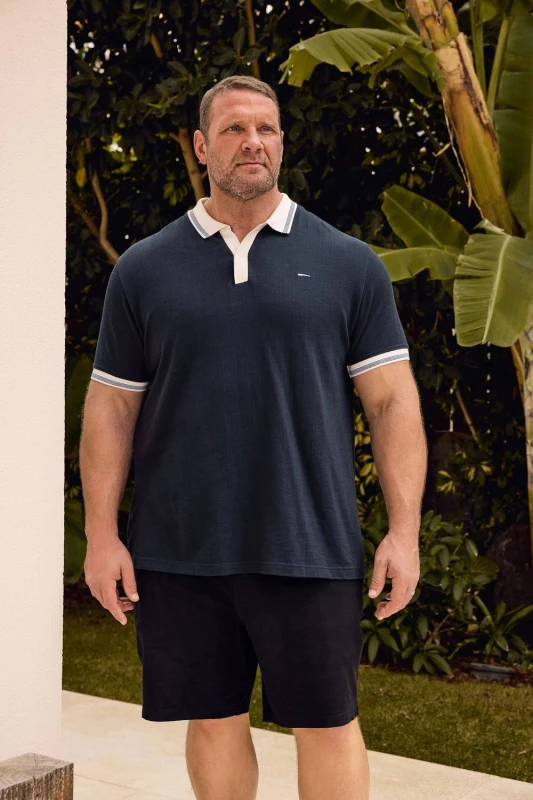 Image of BadRhino BadRhino Men Tipped Polo Shirt in Dark Navy Size: X-Large Dark Navy X-Large Male 5063589979940