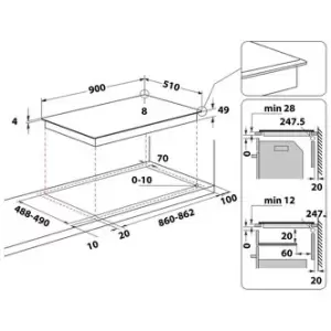 Image of Hotpoint TT1090BA 90cm 5 Zone Induction Hob in Black Flexi Zone