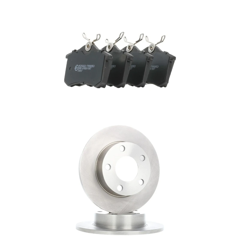 Image of RIDEX 3405B2412 Brake disc and pads set Rear Axle, Brake Disc Type: Solid, not prepared for wear warning indicator Brake Set,disc brakes (3405)