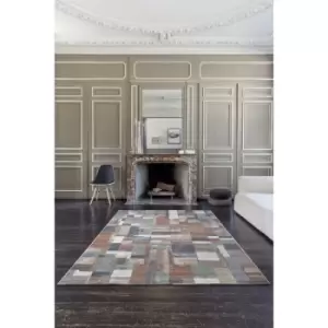 Image of Galleria 063 0244 2626 Brown Mulit colour 133cm x 195cm Rectangle - Brown and Multicoloured