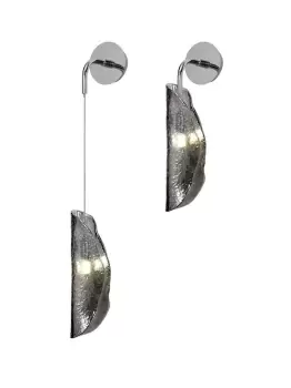 Image of Wall Light, 1 x G9, Polished Chrome, Smoked Glass