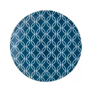 Image of Porcelain Modern Deco Small Plate Blue