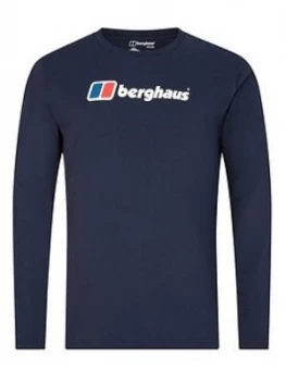 Image of Berghaus Big Corporate Logo Long Sleeve T-Shirt - Navy