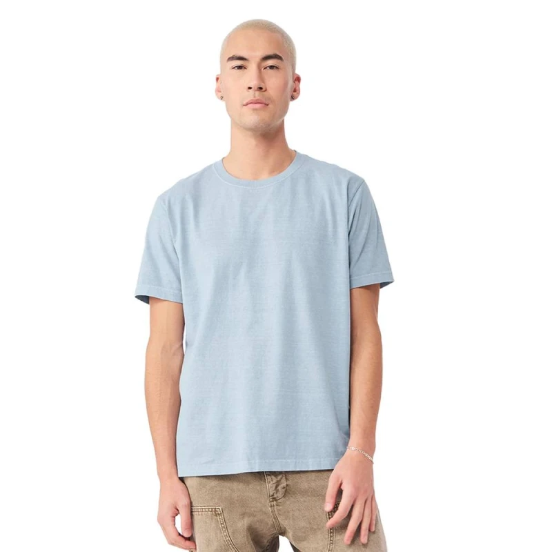 Image of Bella + Canvas Mens Washed Canvas Heavyweight T-Shirt in Duck Egg Blue Size: XS Duck Egg Blue Male XS