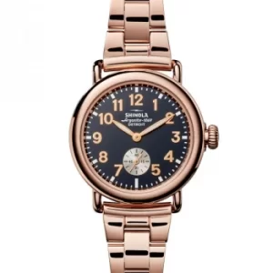 Image of Unisex Shinola Runwell Sub Second 36mm Rose Gold 3 Link Chronograph Watch