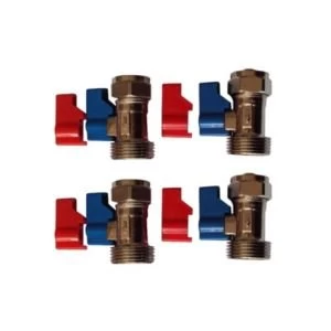 image of Plumbsure Brass Tap Isolation Valve Thread34 Pack of 4