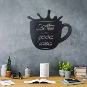 Image of Coffee Glass Black Decorative Metal Wall Accessory