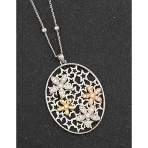 image of 3 Tone Stars/Flowers Long Necklace