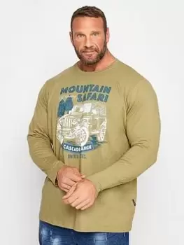 Image of BadRhino Mountain Safari Long Sleeve T-Shirt - Green, Size 2XL, Men