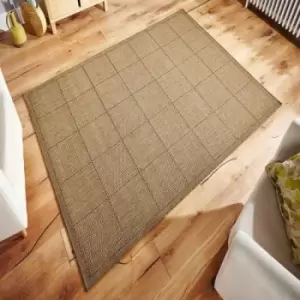 Image of Oriental Weavers Checked Flatweave Natural Rug - 60 x 180cm - Beige