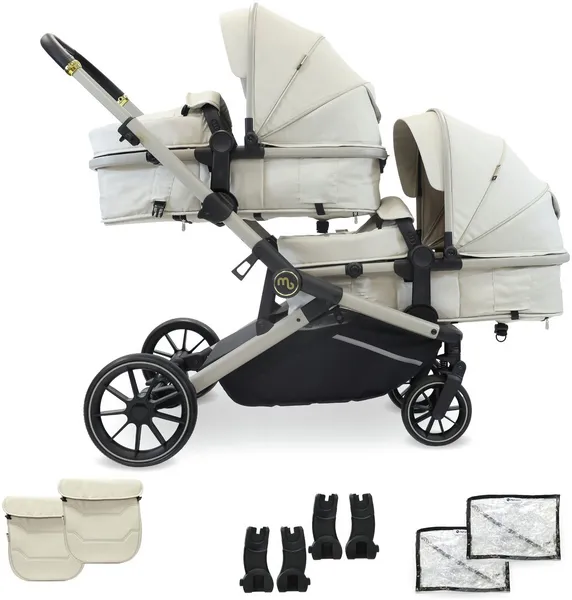 image of Ability My Babiie MB33 Tandem Pushchair - Ivory