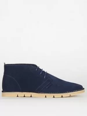 Image of Barbour Barbour Ledger Suede Stitch Down Chukka Boots, Navy, Size 10, Men