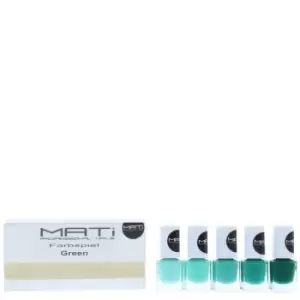 image of Mati Professional Nails 5 x 5ml Nail Polish Green