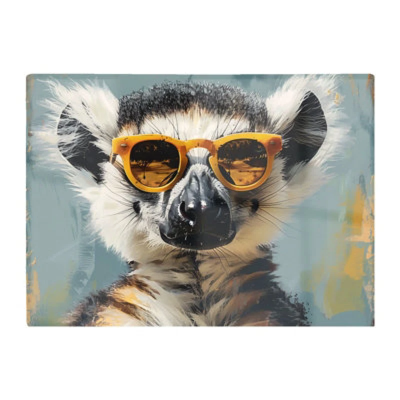 Image of Warren Reed Designer Lemur In Glasses Chopping Board