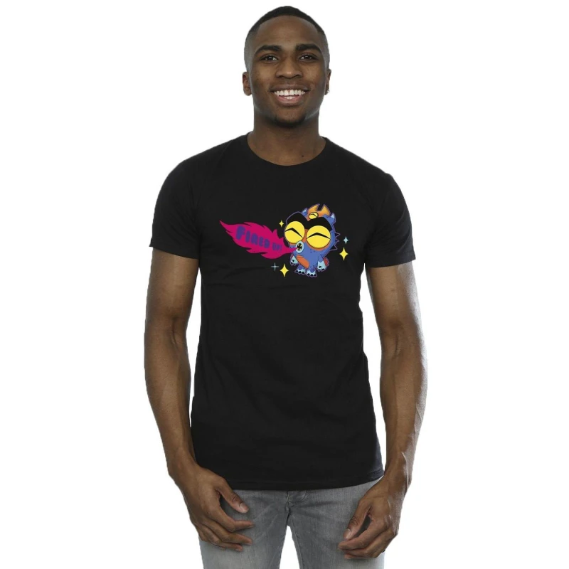 Image of Disney Men Big Hero 6 Baymax Fred Fired Up T-Shirt in Black Size: Small Black S Male 5059934896482