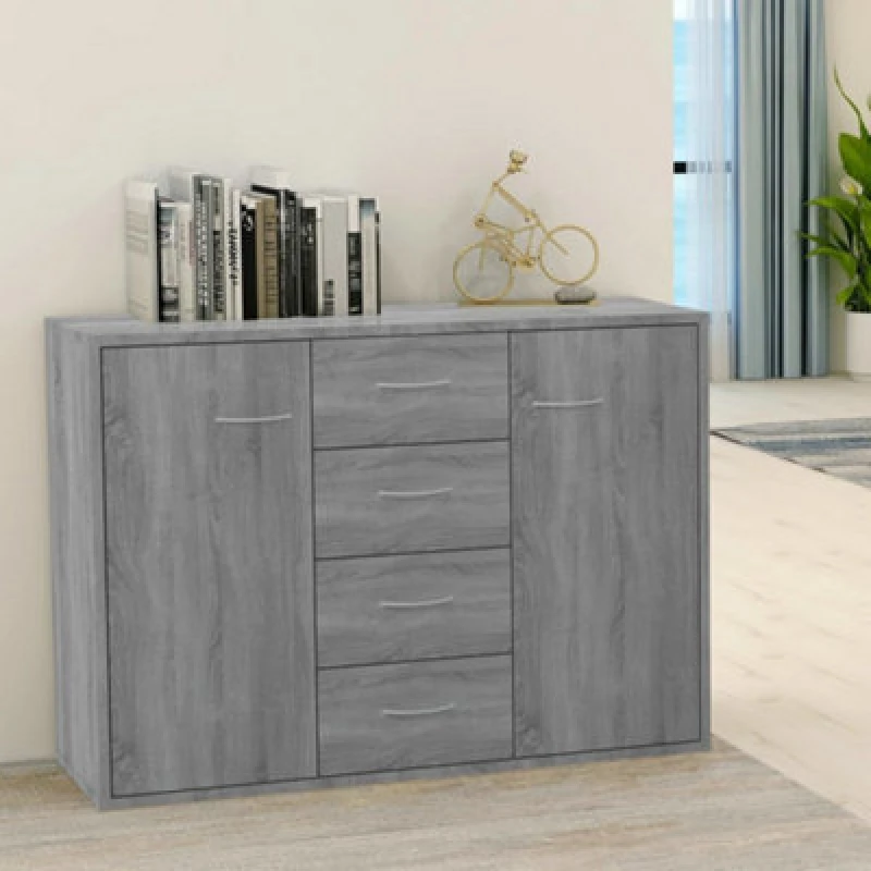 Image of Vidaxl Sideboard Grey Sonoma 88X30X65cm Engineered Wood, Grey 815370
