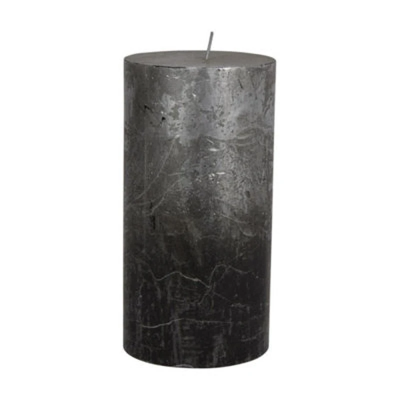 Image of Buttercup Farm Ombre Pillar Candle - Paraffin - L10 X W10 X H20 Cm - Silver/black