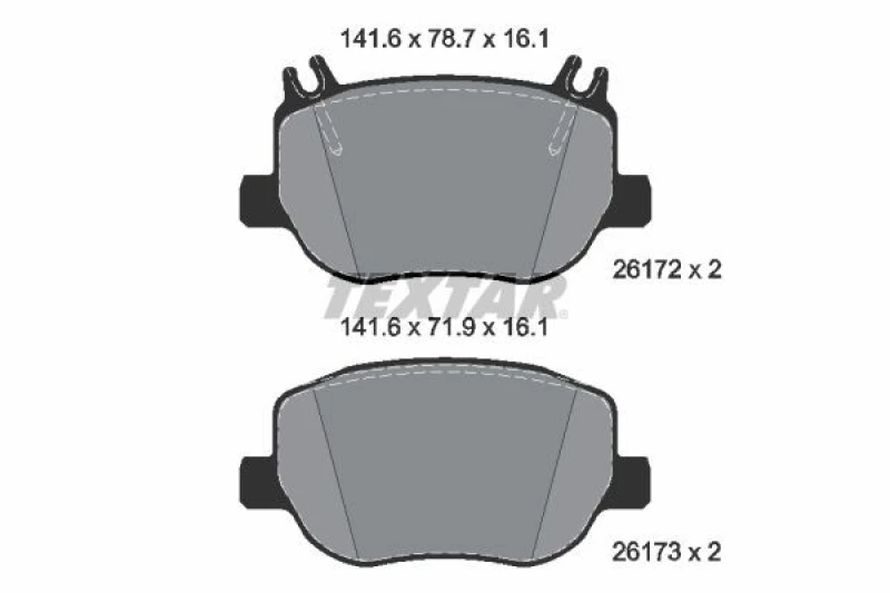 Image of Brake pad set TEXTAR 2617201
