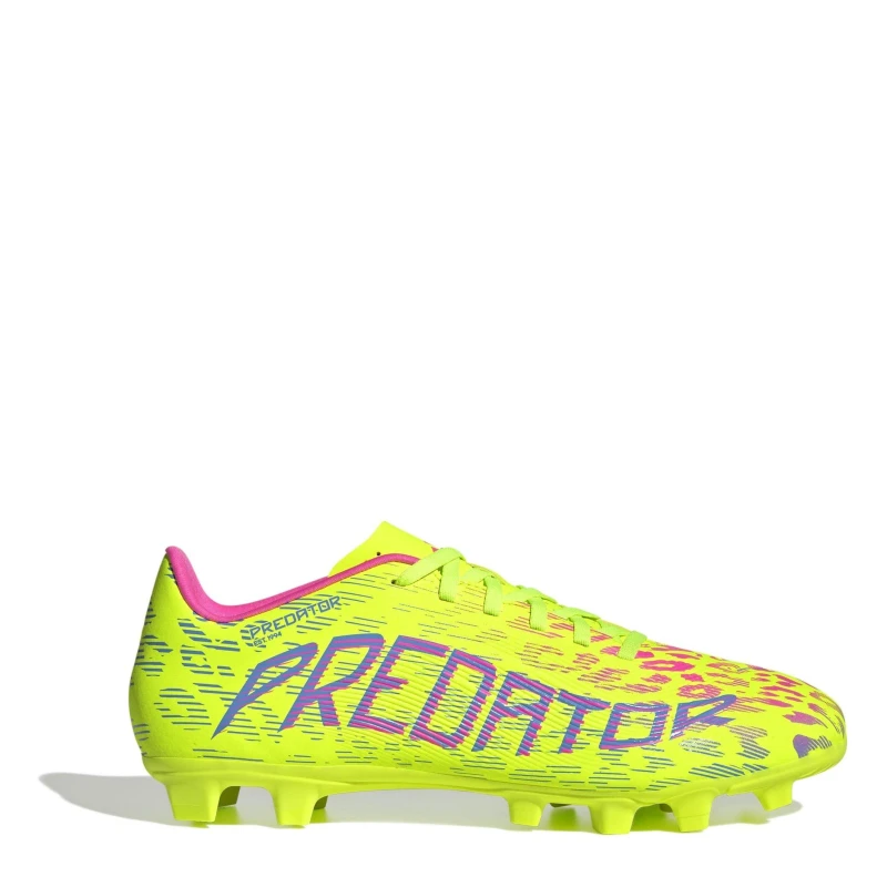 Image of adidas Unisex Adults Predator Firm Ground Football Boots Lucid Lemon/Blu unisex 8.5 (42.7)