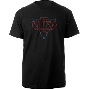 Image of Foo Fighters - Black Disco Outline Unisex Large T-Shirt - Black