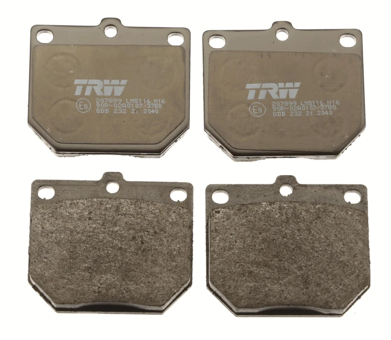 Image of TRW GDB232 Brake pad set not prepared for wear warning indicator Brake Pad Set,disc brake (402)