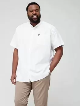 Image of Lyle & Scott Big & Tall Short Sleeve Oxford Shirt - White, Size 1Xl, Men