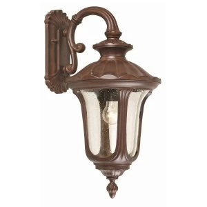 image of 1 Light Outdoor Medium Wall Lantern Light Rusty Bronze Patina IP44, E27