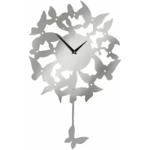 image of Butterflies Stainless Steel Wall Clock - Premier Housewares