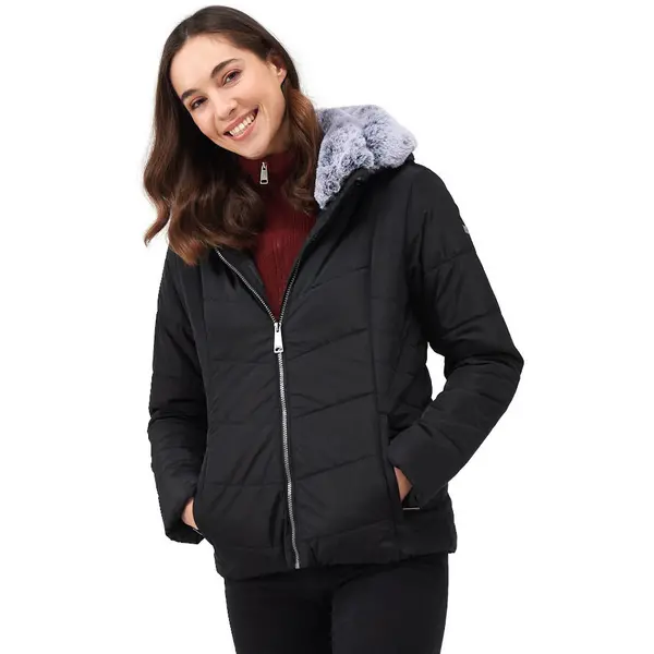 Image of Regatta Womens Wildrose Padded Insulated Hooded Jacket Coat 8 - Bust 32' (81cm) Black RWN256-800-8