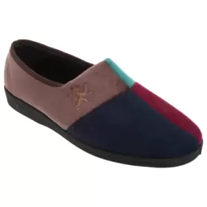 Image of Comfylux Mens Harlequin Multi Velour Slippers (11 UK) (Multicoloured)