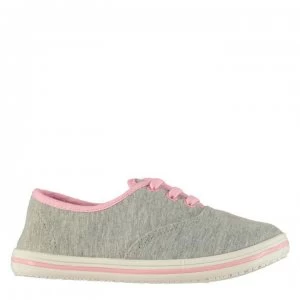 image of Slazenger Infants Canvas Pumps - Grey Marl/Pink