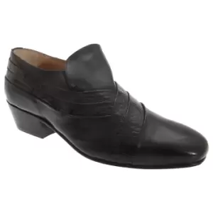 Image of Montecatini Mens Folded Vamp Tab Full Leather Reptile Shoes (9 UK) (Black)