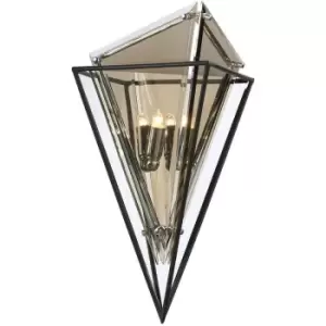 Image of Epic 2 Light Wall Sconce Forged Iron, Glass