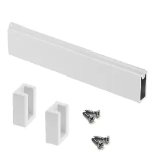 image of Moderix Wardrobe Square White Hanging Rail with Free End Supports & Screws - Siz