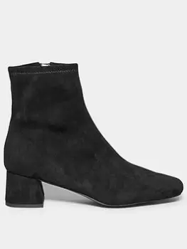 Image of Long Tall Sally Suedette Block Heel Black, Size 9, Women